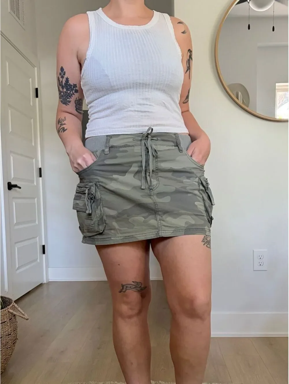 Camo Mini Skirt Cargo Y2K American Eagle Size 10